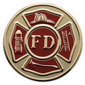 7/8" Etched Enameled Medal Insert (Fire Department)